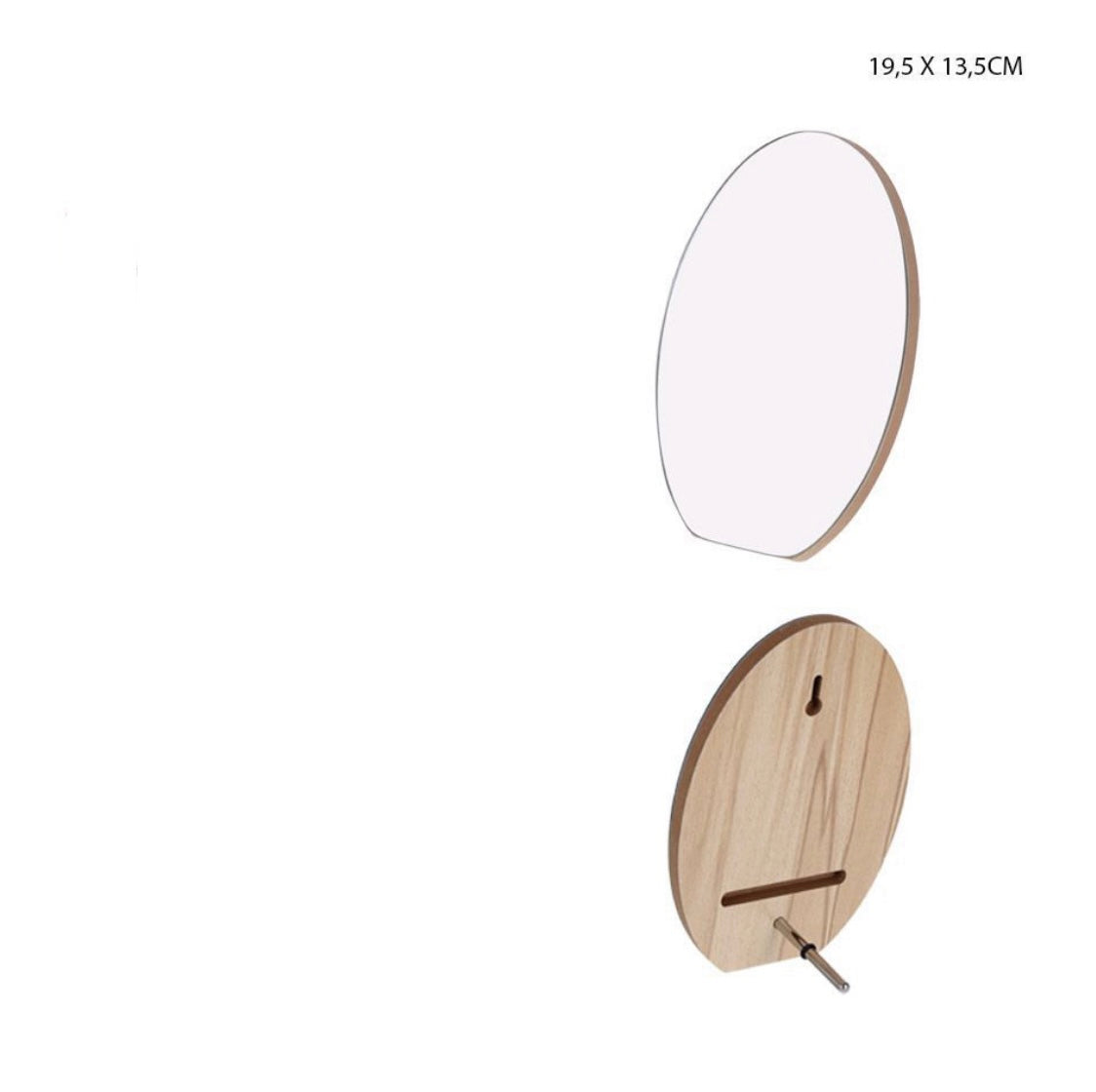 Oval wooden mirror (WITHOUT CHARMS)
