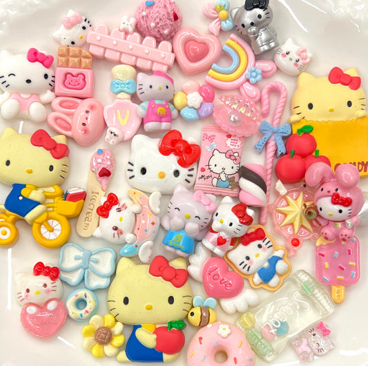 Kawaii red charm set