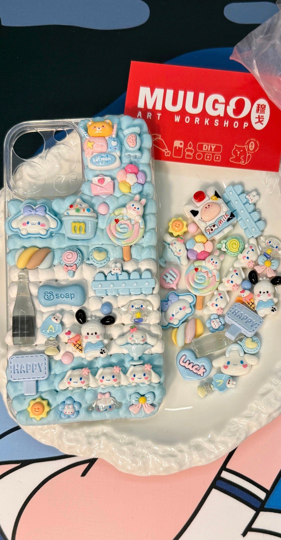 DIY Handmade custom phone case | Simple Baby blue